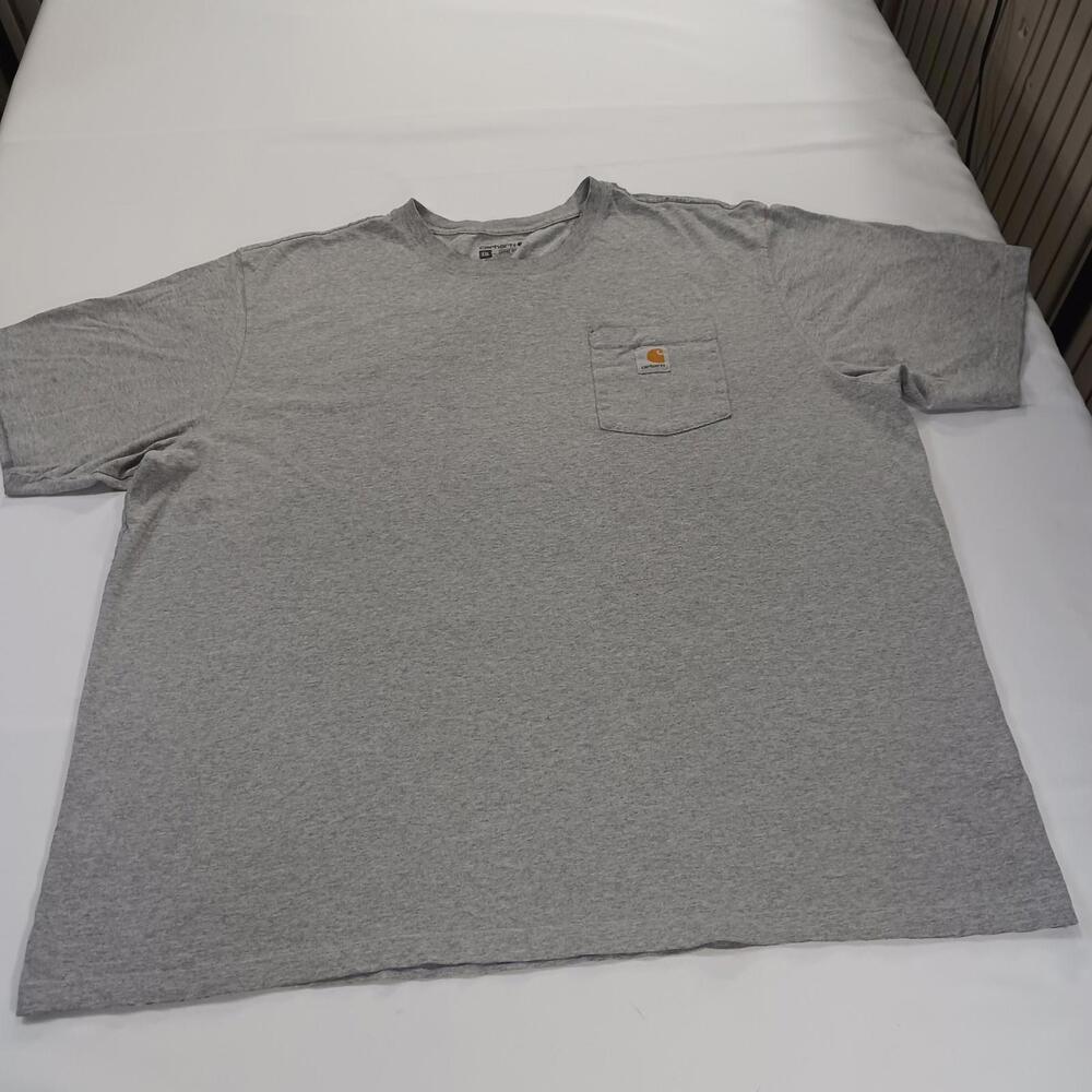 Carhartt K87 HGY Men's Gray Pocket Cotton Blend Short Sleeve T-Shirt Size 2XL